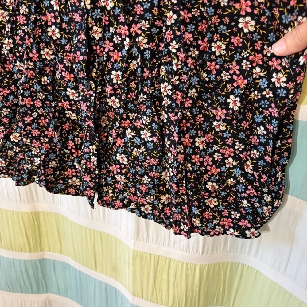 Primark Floral Collared Shirt Dress Long Sleeve Sz 10 - Picture 4 of 8